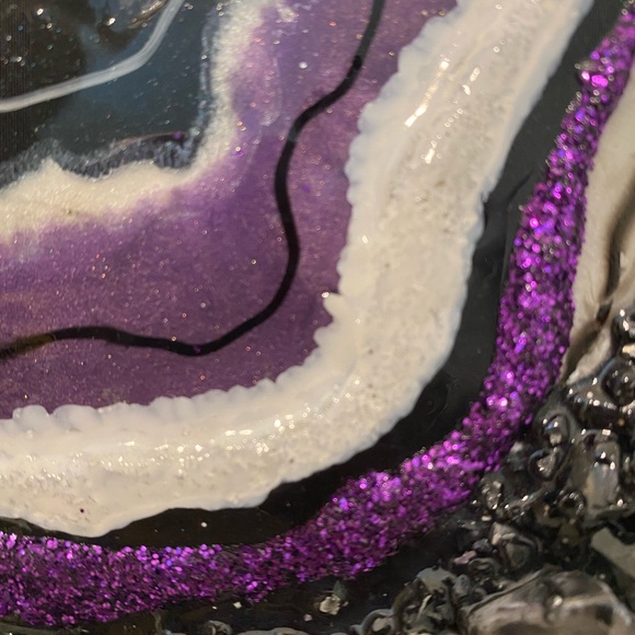 HOST PICK!!!12 x 9 or 9 x 12 geode resin epoxy art - Picture 3 of 4
